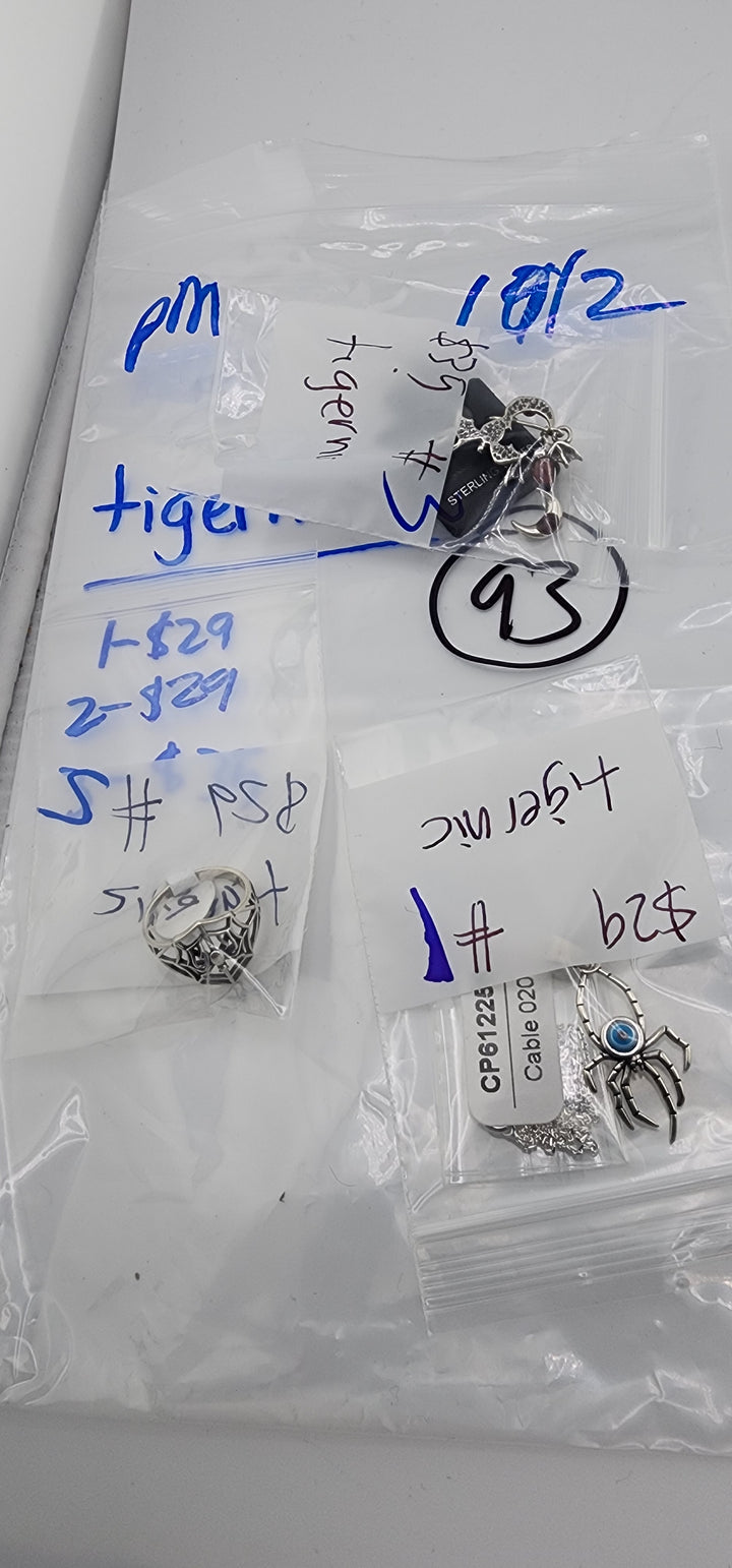 PM SHOW 48HR - RESERVED FOR: tigernic - 10/2/2025 FL tiktok Live Show - 3 Sterling Silver Items