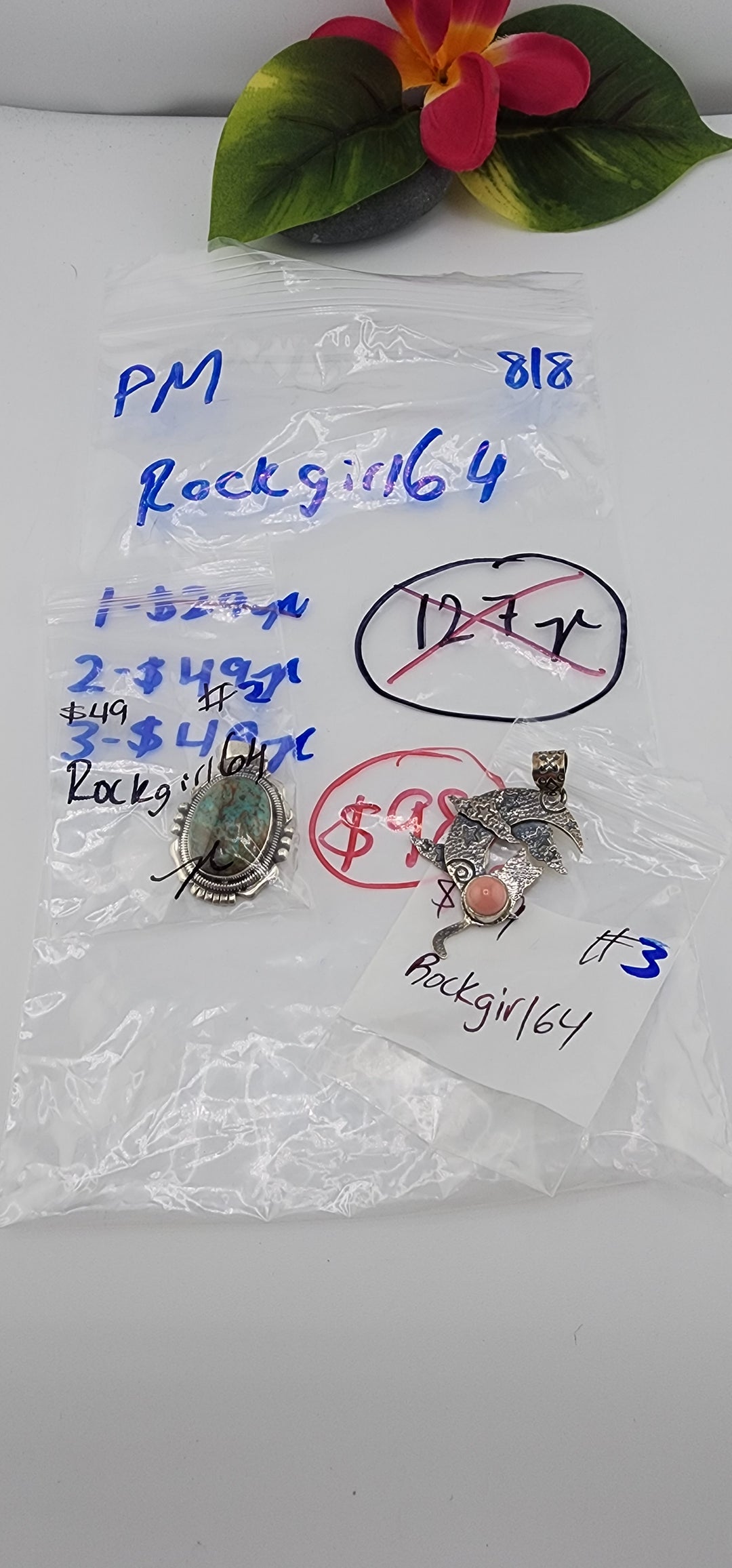 PM SHOW 48HR - RESERVED FOR: Rockgirl64 - 8/8/2025 FL tiktok Live Show - 2 Sterling Silver Items