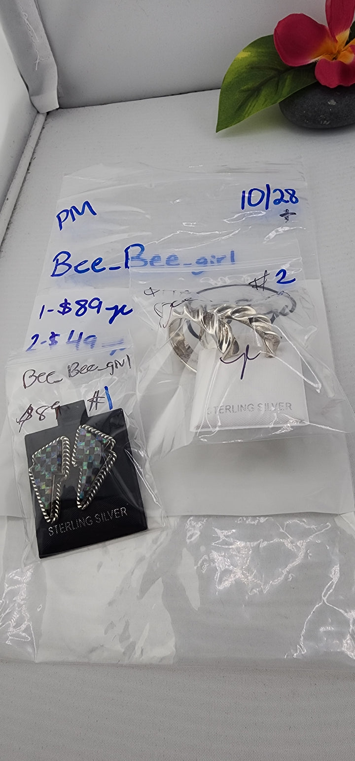 PM SHOW 48HR - RESERVED FOR: Bee_Bee_girl - 10/28/2025 FL tiktok Live Show - 2 Sterling Silver Items