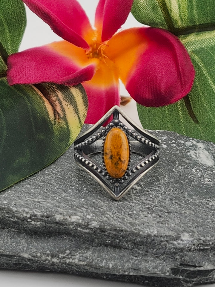 Oxidized Marquee Bumblebee Jasper Ring Size 7