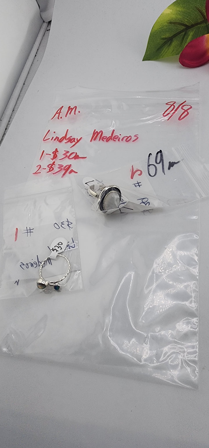 AM SHOW 48HR - RESERVED FOR: Lindsay Medeiros - 8/8/2025 FL tiktok Live Show - 2 Sterling Silver Items