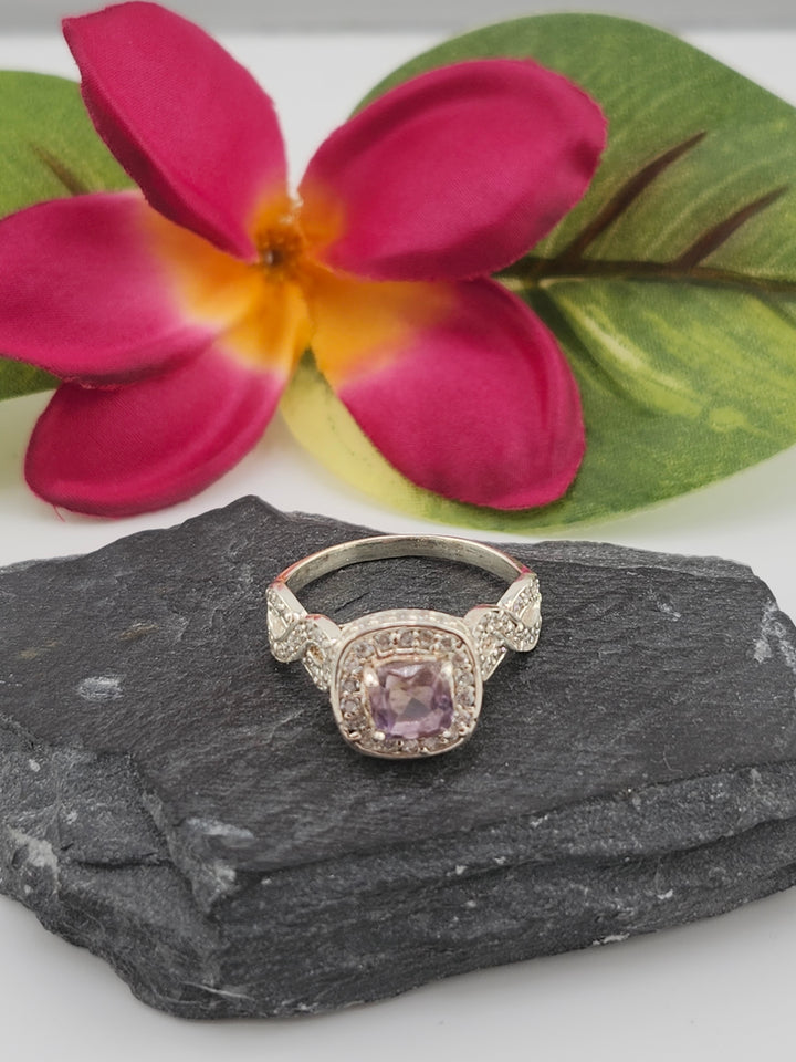 Ametrine and 925 Sterling Silver Ring w/ cz