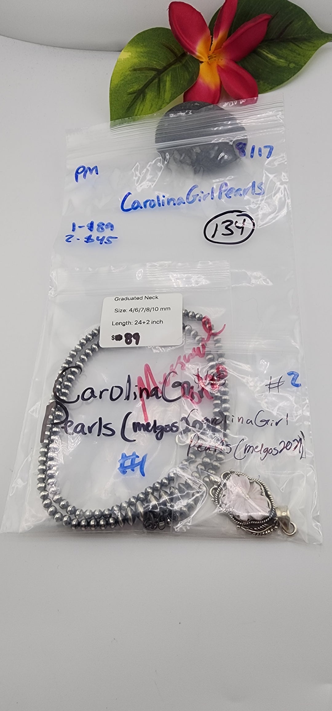PM SHOW 48HR - RESERVED FOR: CarolinaGirlPearls- 8/17/2025 FL tiktok Live Show - 2 Sterling Silver Items