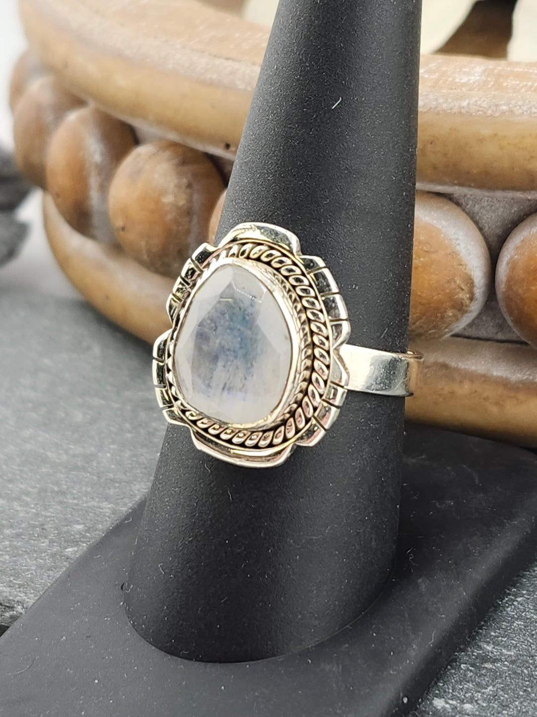 Cut Moonstone Ring Size 9