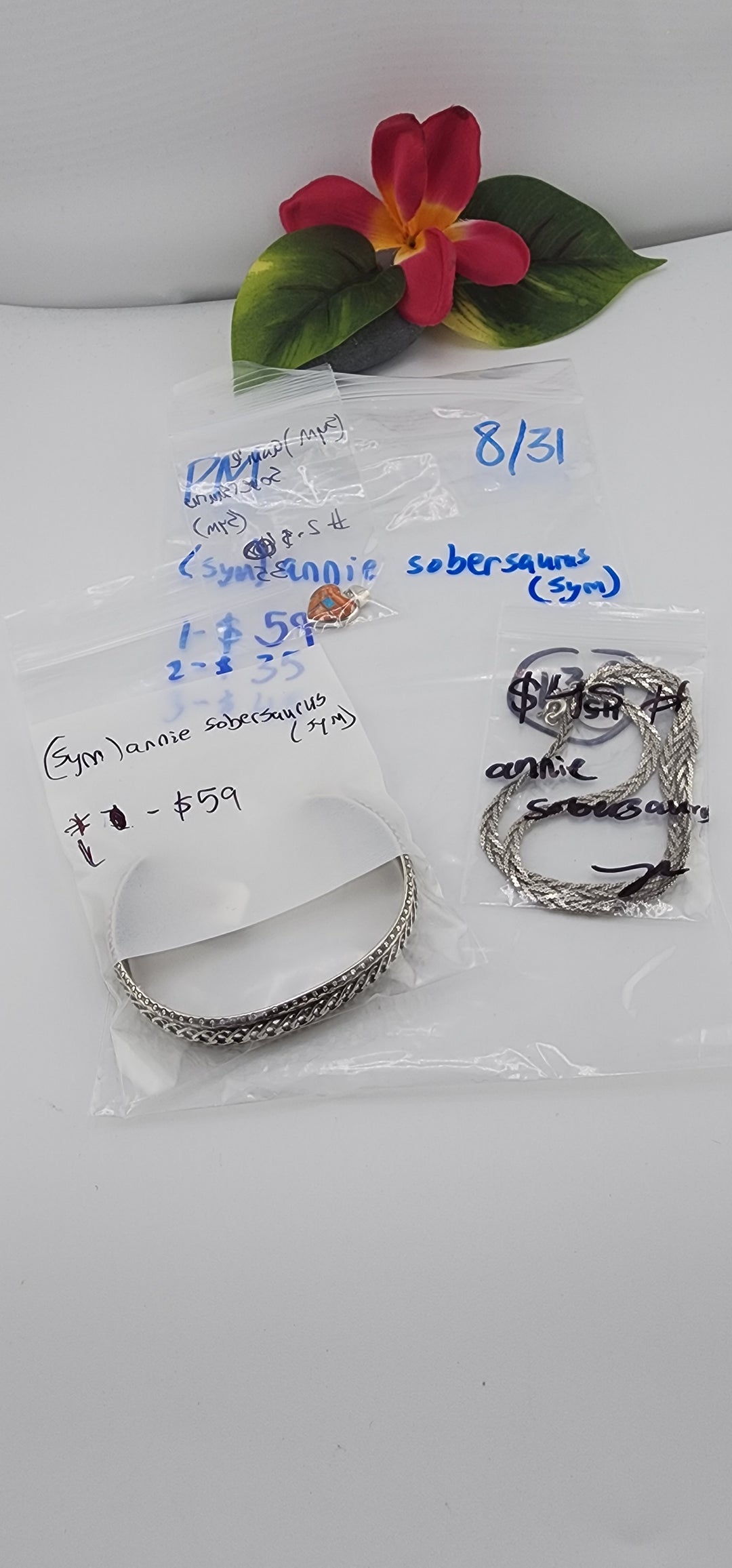 PM SHOW 48HR - RESERVED FOR: 🦖🦕Annie sobersaurus 🦖🦕- 8/31/2025 FL tiktok Live Show - 2 Sterling Silver Items