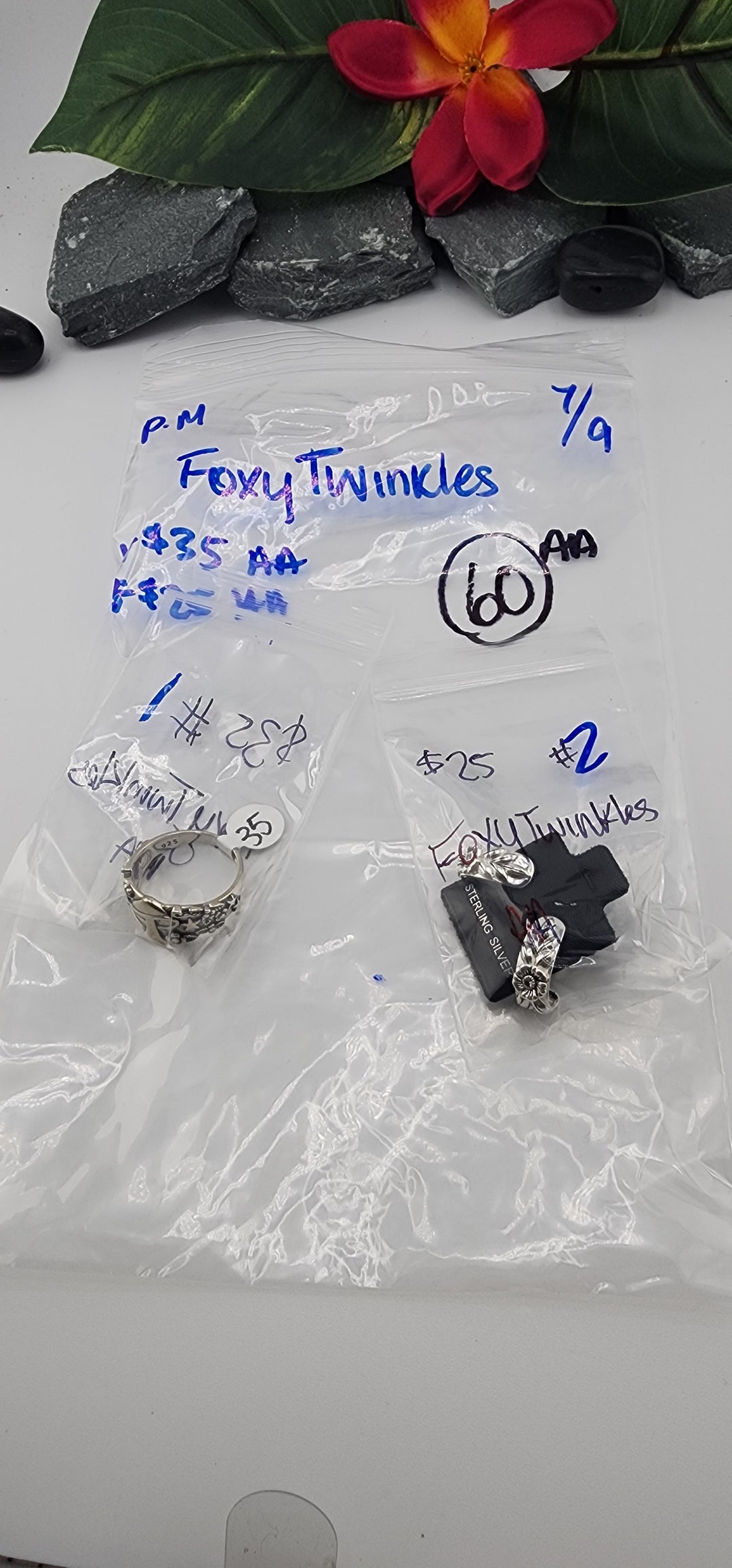 PM SHOW 48HR - RESERVED FOR: FoxyTwinkles - 7/9/2025 FL tiktok Live Show - 2 Sterling Silver Items