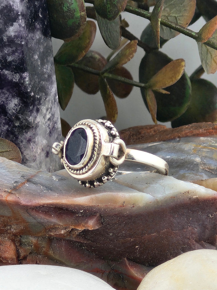 Sapphire & 925 Sterling Silver Lockett Ring Size 5½