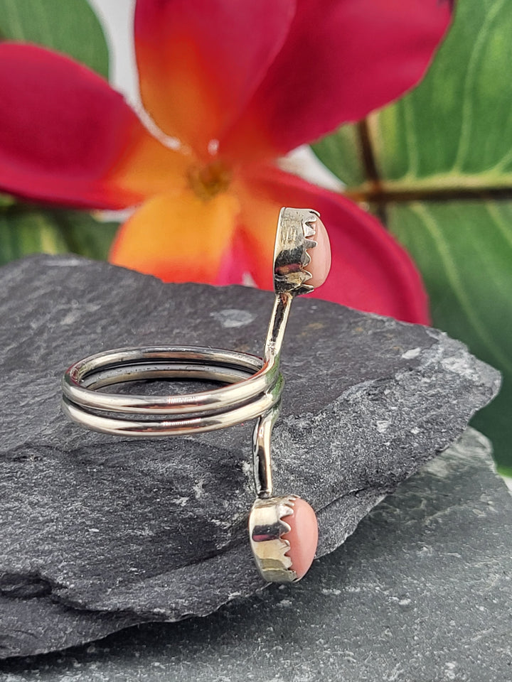 2 Stone Queen Conch Ring Size 6.75