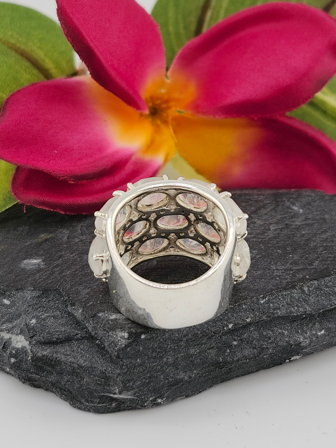 Moonstone Cluster Ring Size 5.75