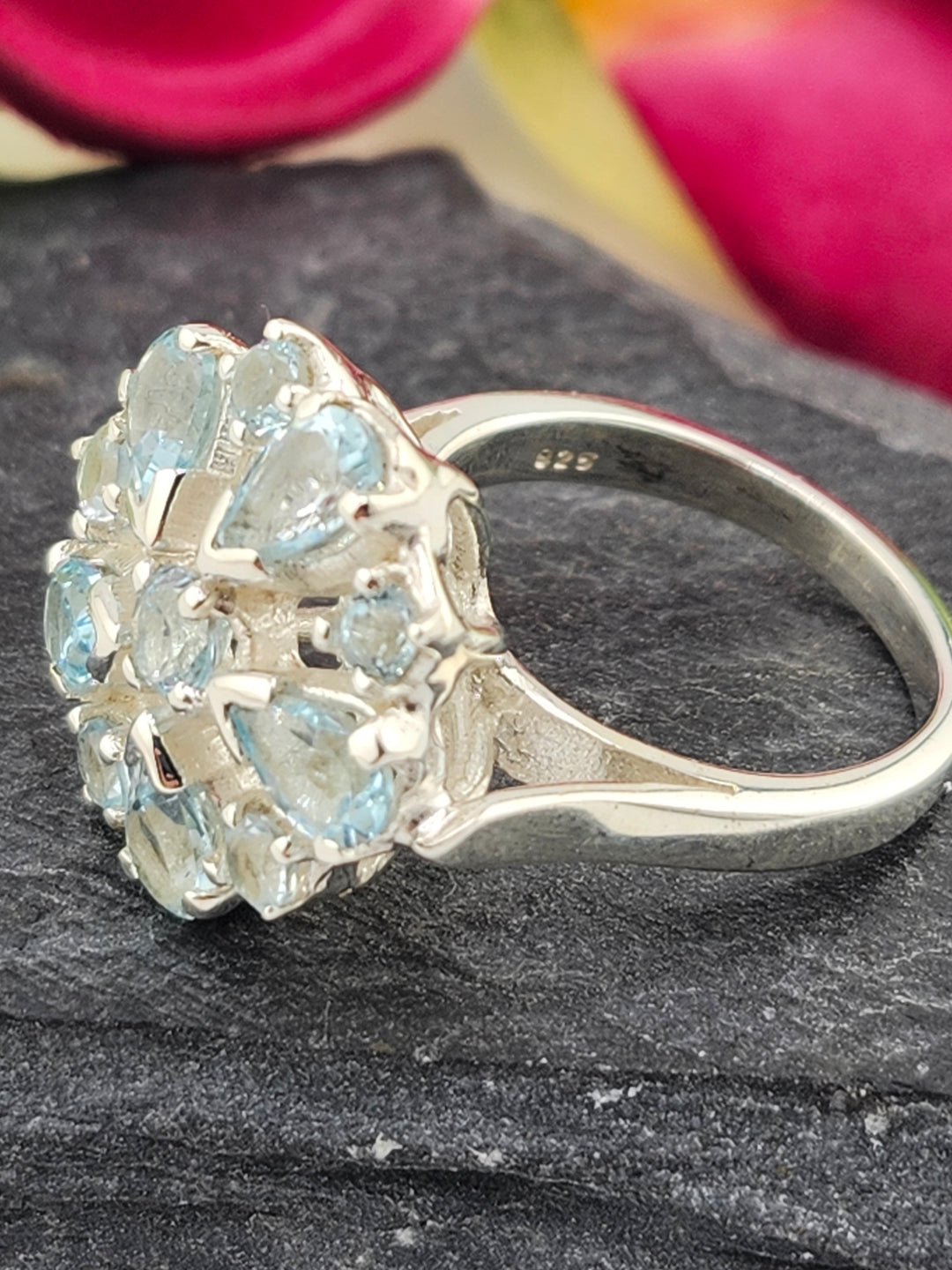 Cluster Topaz Ring Size 7