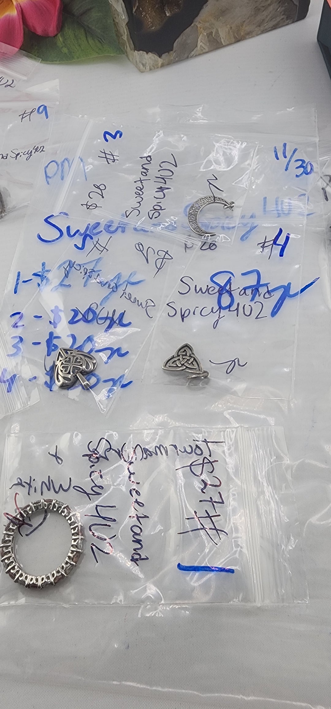 PM SHOW 48HR - RESERVED FOR: SweetandSpicy4U2 - 11/30/2025 tiktok Live Show - 4 Sterling Silver Items