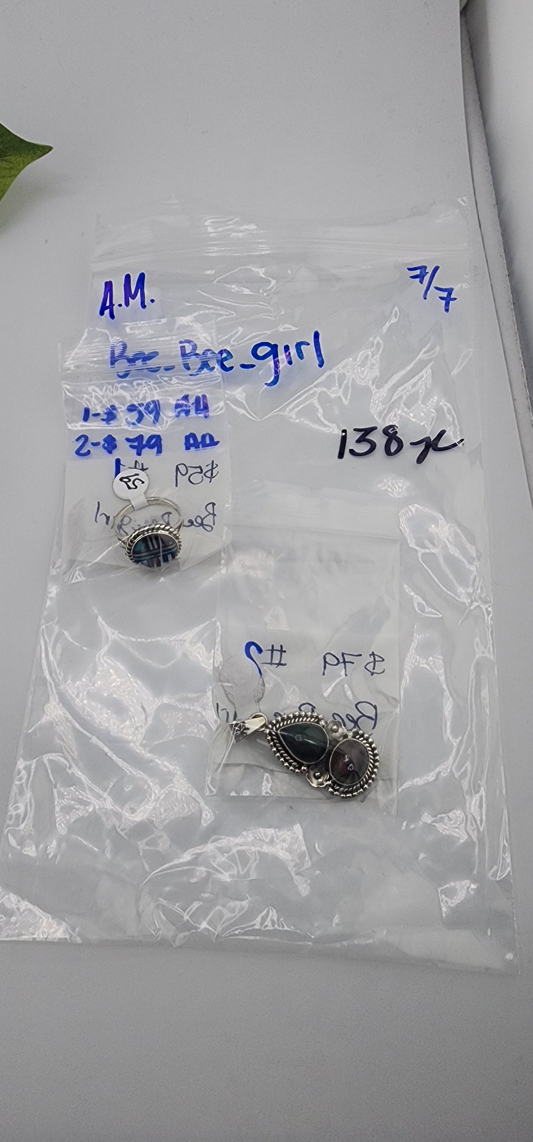 RESERVED FOR: Bee_Bee_girl - 7/7/2025 tiktok A.M Live Show - 2 Sterling Silver Items