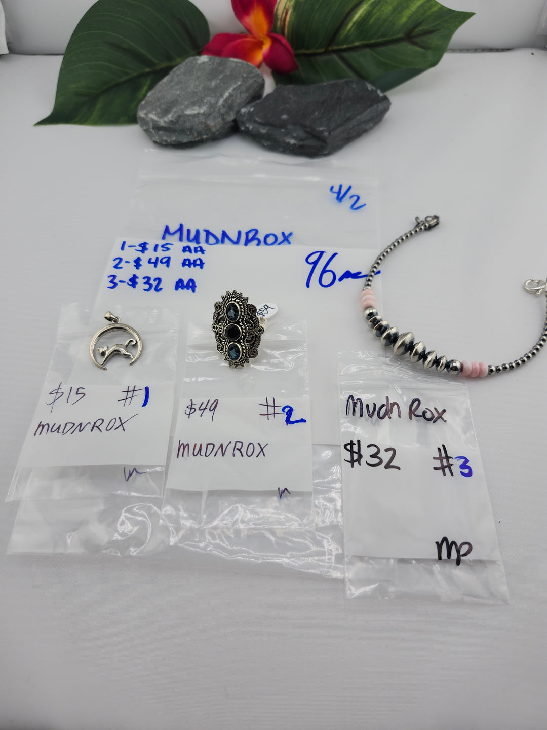 RESERVED FOR: MUDNROX- 4/2/2025 Tiktok Live Show - 3 Sterling Silver Items