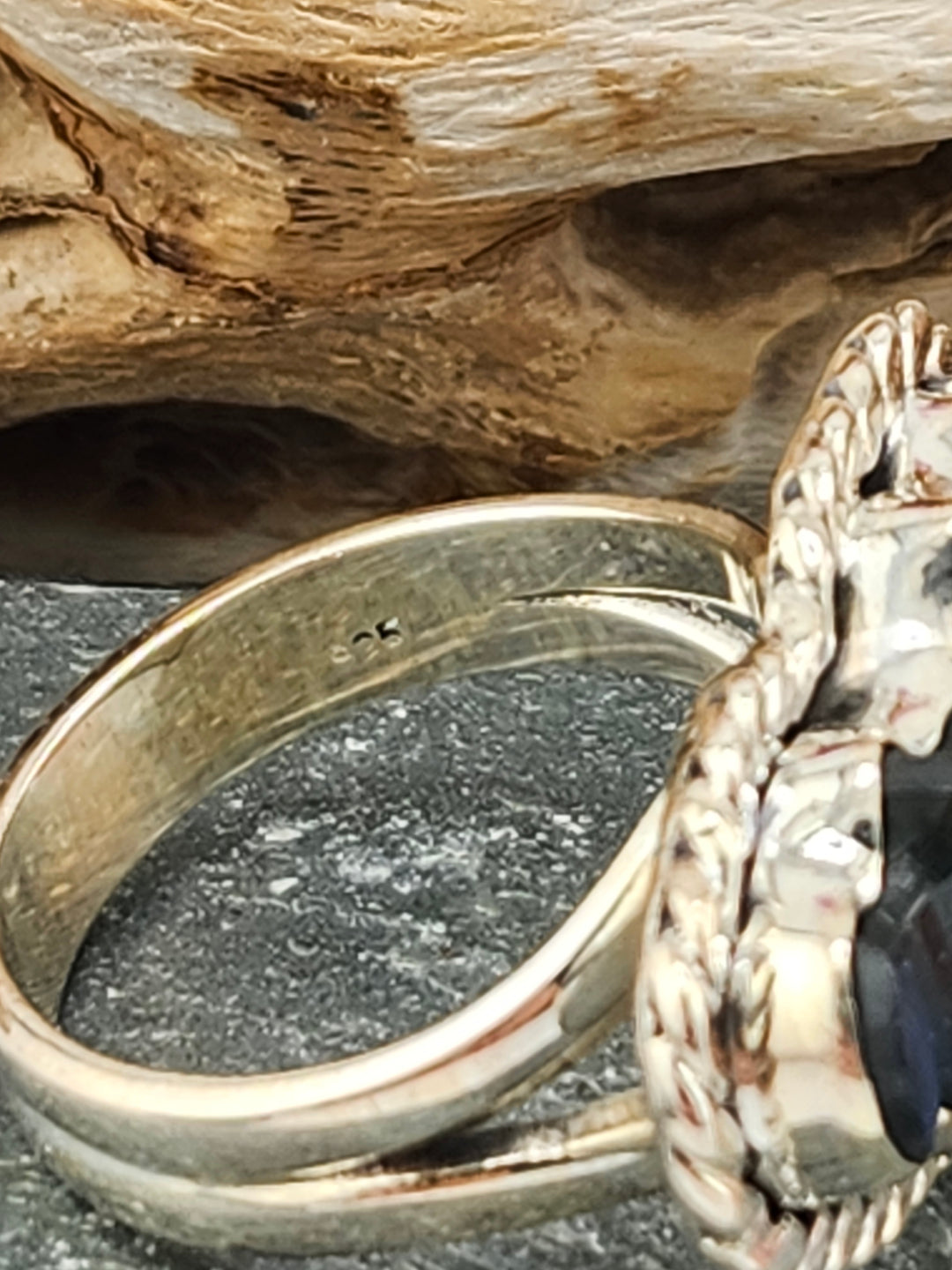 Blue Labradorite Bat Ring Size 8