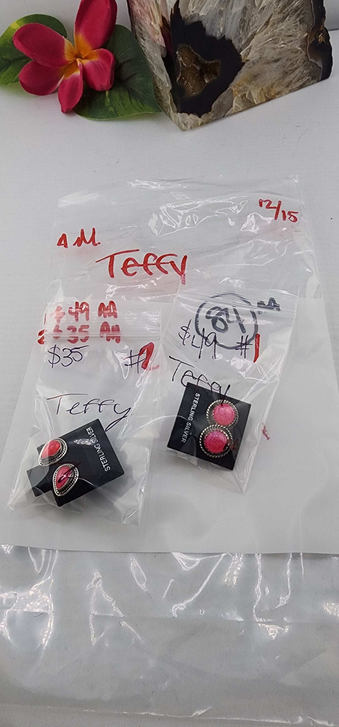 AM SHOW 48HR RESERVED FOR: Teffy - 12/15/2025 FL tiktok Live Show - 2 Sterling Silver Items