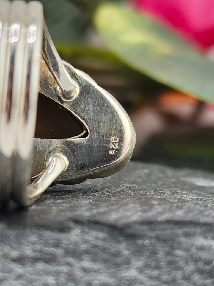 Austrailian Opal Doublet and 925 Sterling Silver Ring - Size 6.25