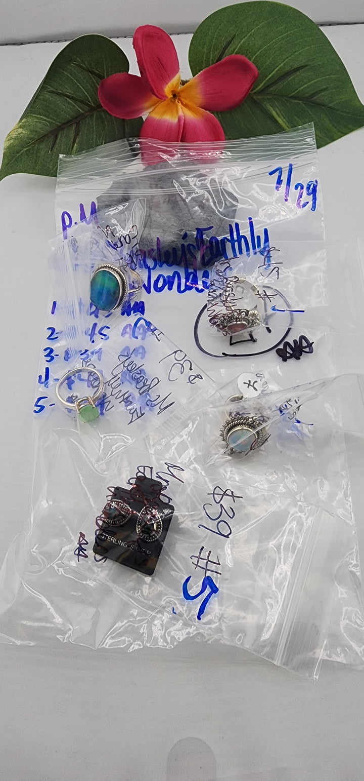 PM SHOW 48HR - RESERVED FOR: Mrs Beasly's Earthly Wonders  - 7/29/2025 FL tiktok Live Show - 5 Sterling Silver Items