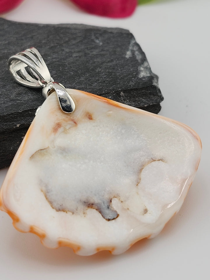Carved Spiny Oyster Sea Shell Pendant