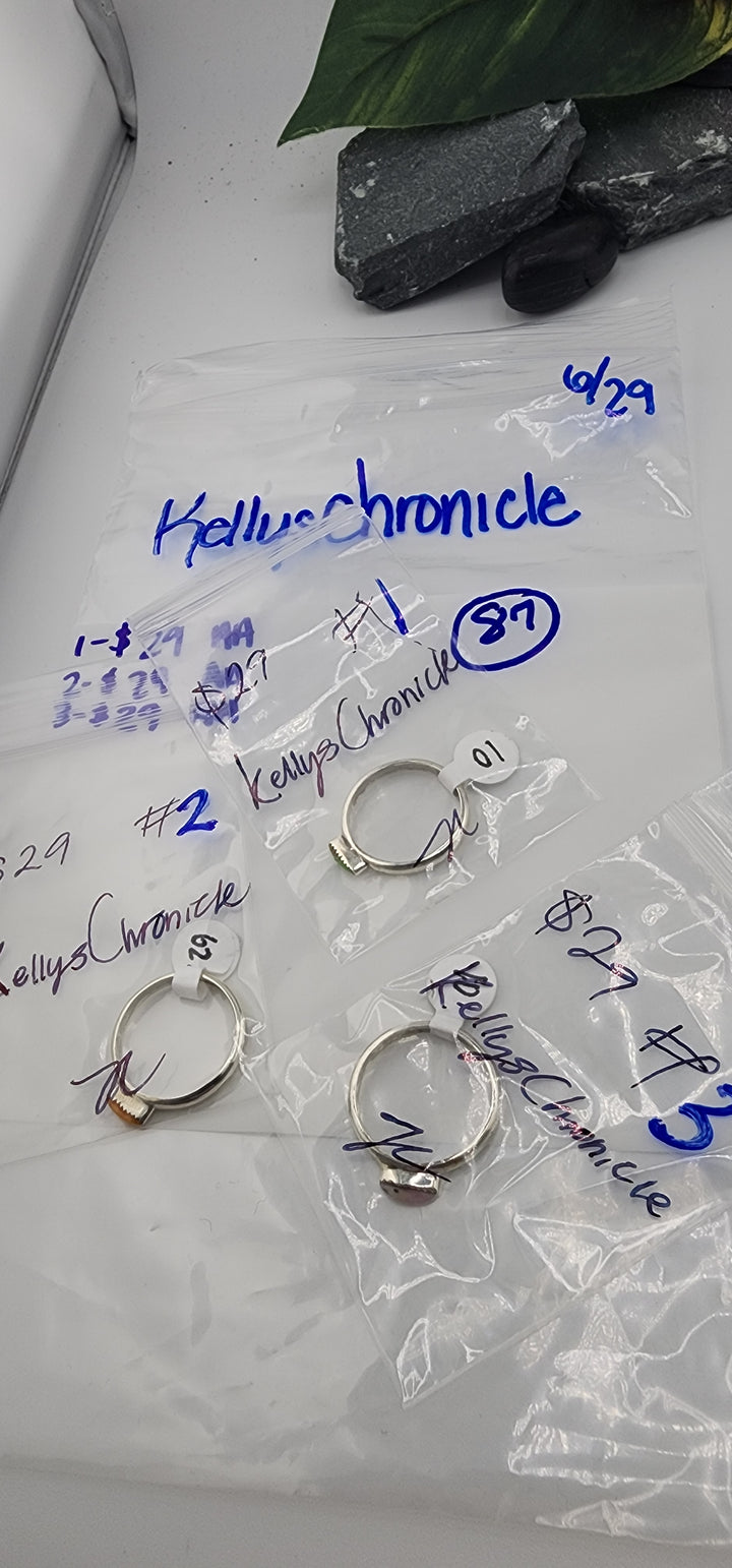 RESERVED FOR: KellysChronicle - 6/29/2025 tiktok Reservation Live Show -3 Sterling Silver Items