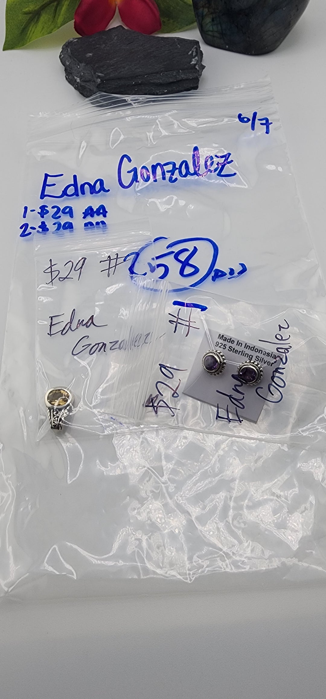 RESERVED FOR: Edna Gonzalez - 6/7/2025 FL tiktok Live Show - 2 Sterling Silver Items