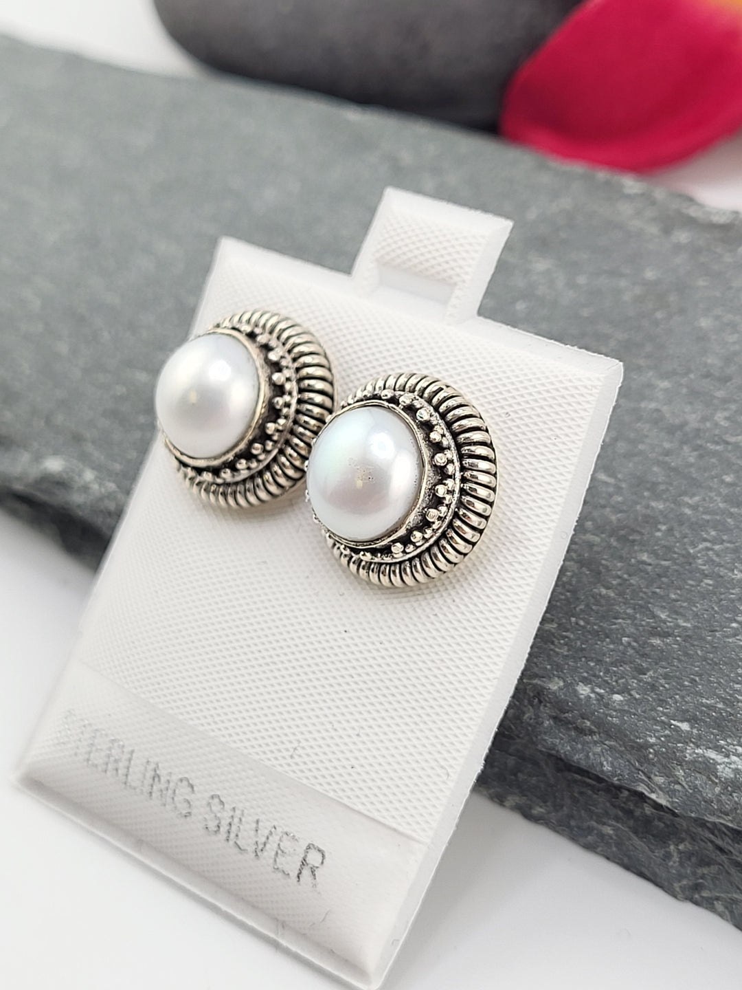 Natural Pearl Stud Earrings