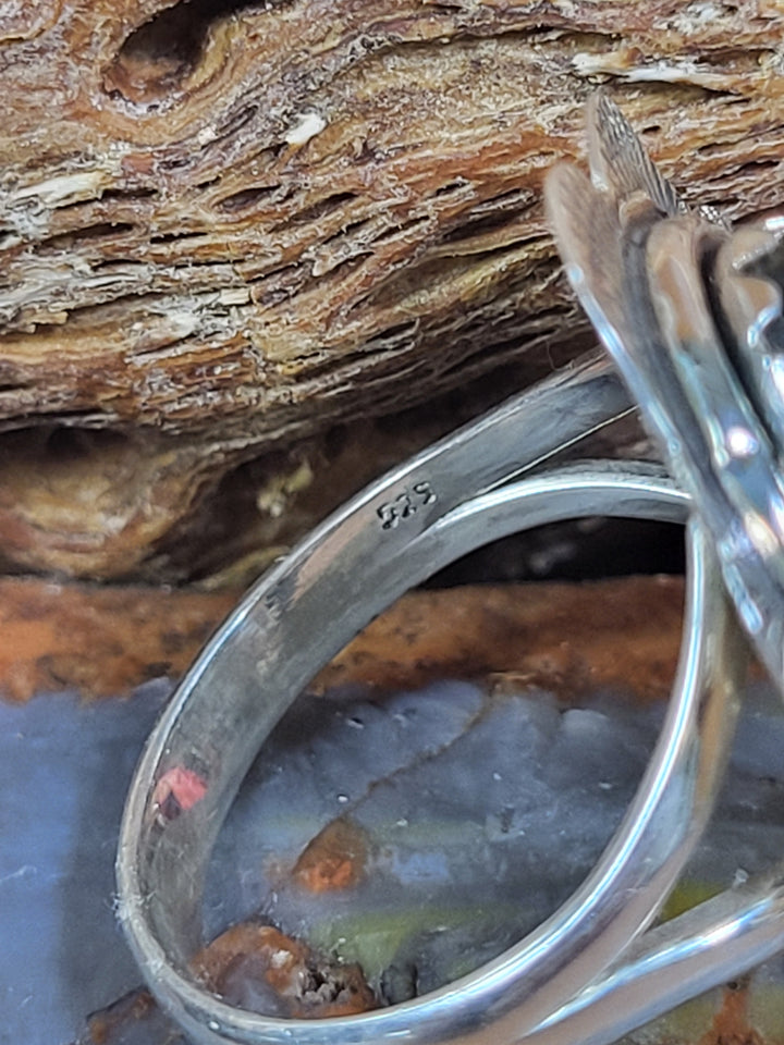 Natural Purple Labradorite 925 Sterling Silver Ring - Size 9