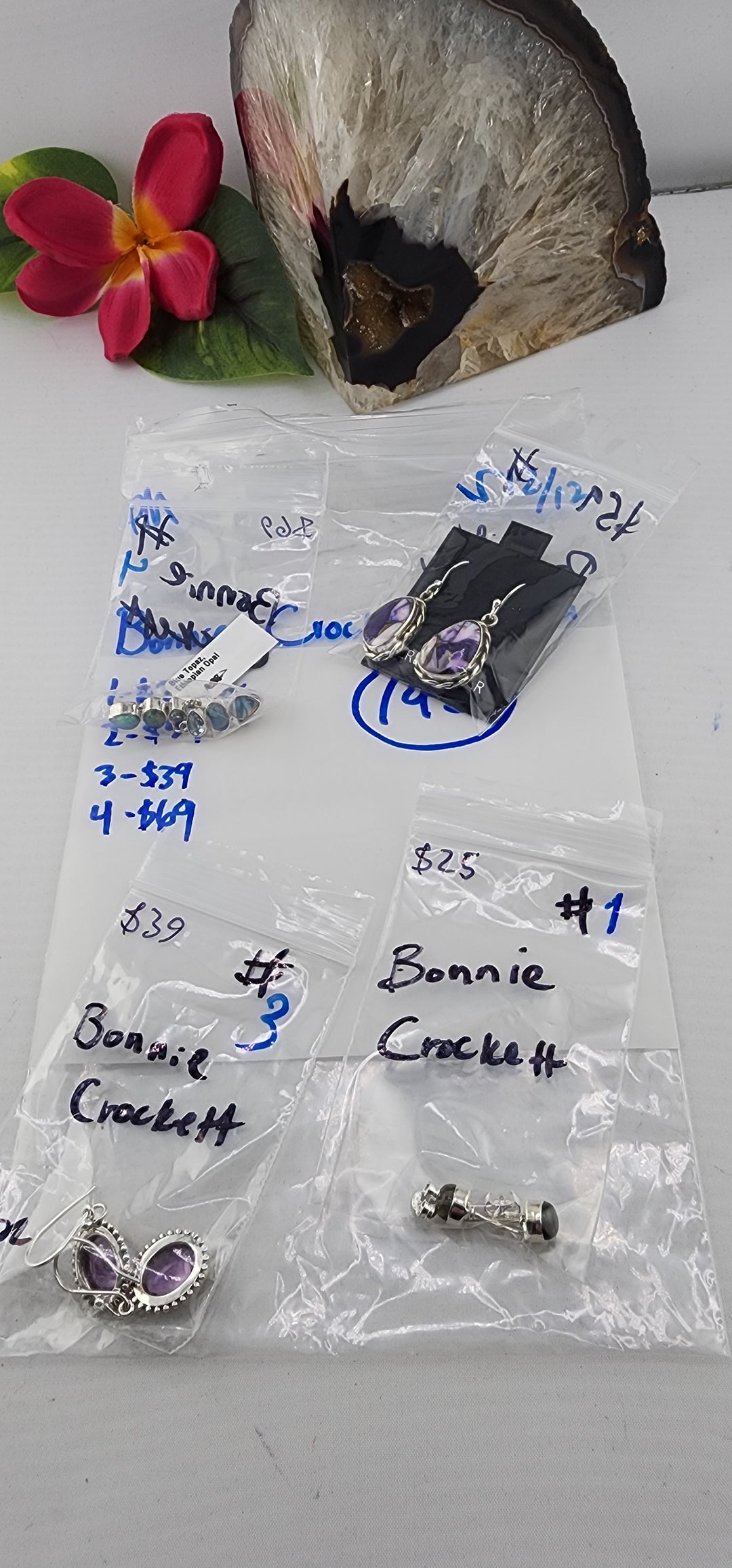 PM SHOW 48HR - RESERVED FOR: Bonnie Crockett Scha - 12/13/2025 tiktok Live Show - 4 Sterling Silver Items