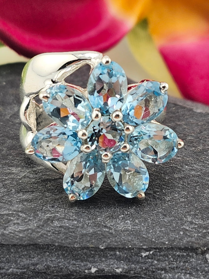 Cluster Topaz Ring Size 7