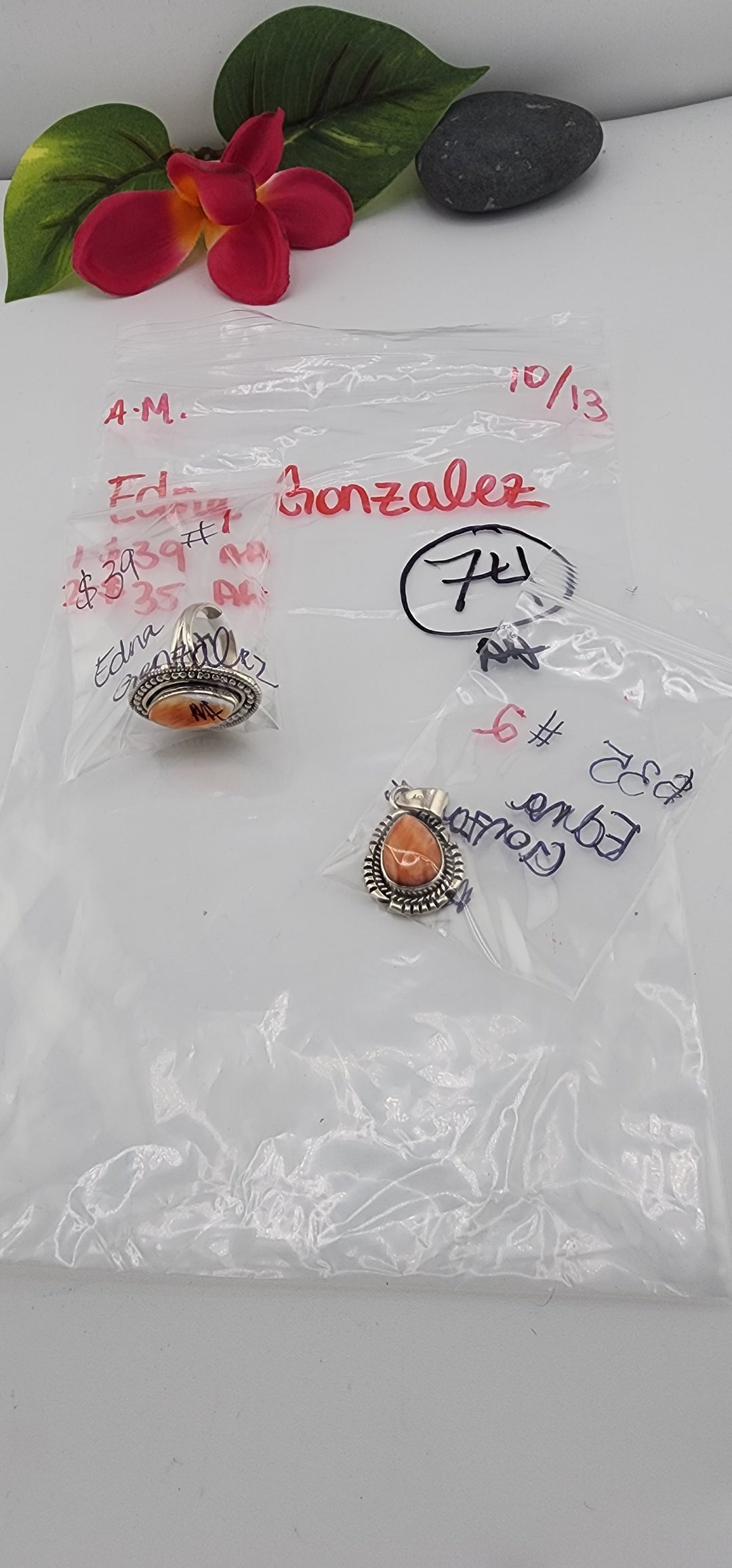 AM SHOW 48HR RESERVED FOR: Edna Gonzalez   - 10/13/2025 FL tiktok Live Show -  2 Sterling Silver Items