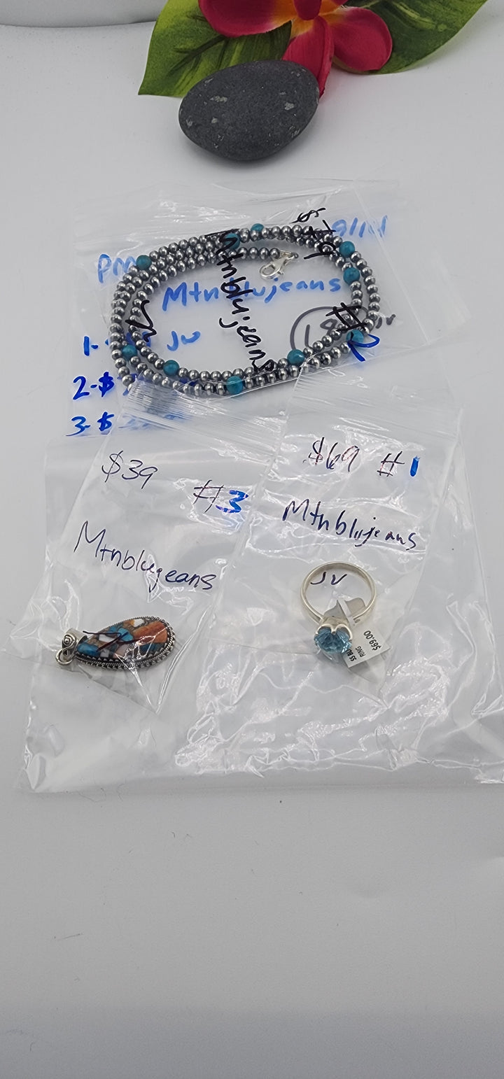 PM SHOW 48HR - RESERVED FOR:  Mtnblujeans- 9/14/2025 FL tiktok Live Show -3 Sterling Silver Items