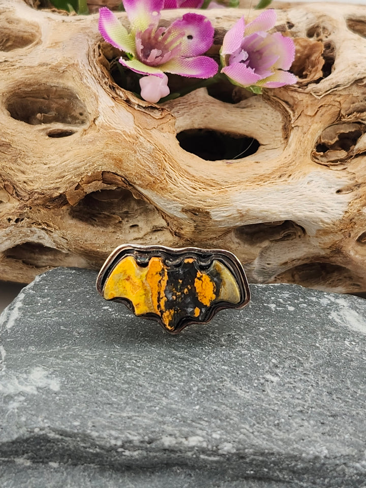 Bumblebee Jasper Bat Ring Size 6